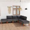 vidaXL 6 pcs conjunto lounge de jardim c/ almofad&otilde;es vime PE cinzento