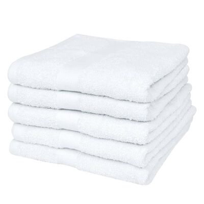 vidaXL Conjunto toalhas de mão 25 pcs algodão 400 g. 50x100 cm branco