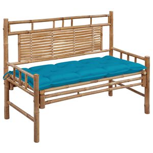 vidaXL Banco de jardim com almofad&atilde;o 120 cm bambu
