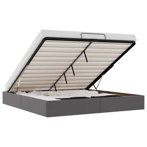 vidaXL Estrutura de cama otomana sem colch&atilde;o 200x200 cm cinzento