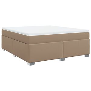vidaXL Cama com molas/colch&atilde;o 180x200 cm couro artificial cappuccino