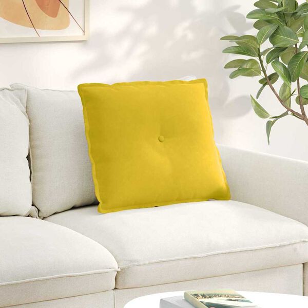 vidaXL Travesseiro para Costas Amarelo 60 x 50 cm