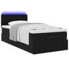 vidaXL Cama otomana com colch&atilde;o & LEDs 80x200cm veludo preto
