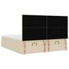 vidaXL Estrutura de cama otomana com colch&otilde;es tecido creme 180x200cm