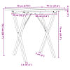 vidaXL Mesa de jantar estrutura em X 70x70x75,5 cm pinho/aço