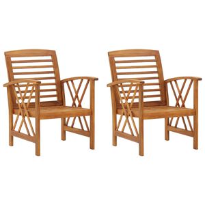 vidaXL Cadeiras de jardim 2 pcs madeira ac&aacute;cia maci&ccedil;a