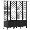 vidaXL Cama Elevada com Treli&ccedil;a e Telhado Preto 163,5 x 40 x 142 cm PP