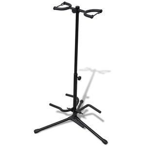 Suporte duplo para guitarra, ajust&aacute;vel, dobr&aacute;vel