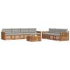 vidaXL Conjunto de Sof&aacute;s para Exterior 8 pcs Cinza Natural e Claro