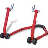 vidaXL Suporte traseiro para motas, vermelho