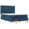 vidaXL Cama Box com colch&atilde;o com cabeceira Azul 140 x 190 cm tecido
