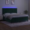vidaXL Cama box spring c/ colch&atilde;o/LED 180x200 cm veludo verde-escuro