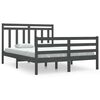 vidaXL Estrutura de cama casal 135x190 cm madeira maci&ccedil;a cinzento