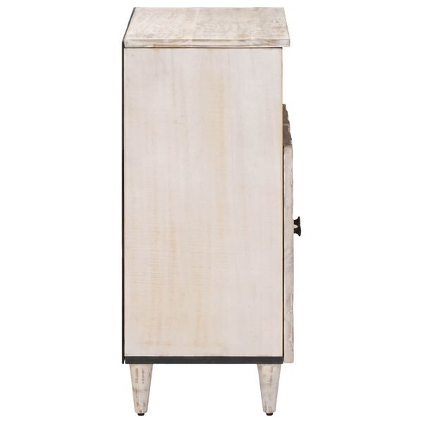 vidaXL Buffet Branco 60 x 33,5 x 75 cm Madeira de manga maci&ccedil;a