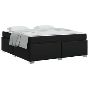 vidaXL Estrutura da Cama com colch&atilde;o Preto 180 x 200 cm tecido