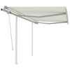 vidaXL Toldo retr&aacute;til manual com postes 3x2,5 m cor creme