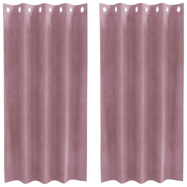 vidaXL Cortinas opacas 2 pcs Rosa Escuro 140 x 175 cm Veludo