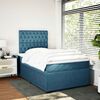 vidaXL Cama boxspring com colch&atilde;o 120x190 cm veludo azul-escuro