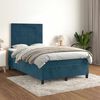 vidaXL Cama boxspring com colch&atilde;o 120x190 cm veludo azul-escuro