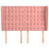 vidaXL Cabeceira de cama c/ abas veludo 147x23x118/128 cm rosa