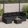 vidaXL Conjunto de Sof&aacute; de Jardim 7 pcs Preto vime PE