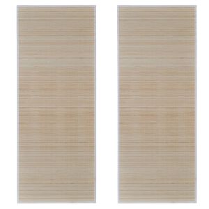 vidaXL Tapetes retangulares de bambu natural 2 pcs 120x180 cm