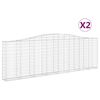 vidaXL Cestos gabi&atilde;o arqueados 2pcs 400x30x120/140cm ferro galvanizado