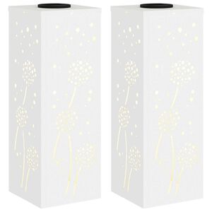 vidaXL Luz Solar LED de Caminho 2 unid. Branco quente 18 x 18 x 50 cm