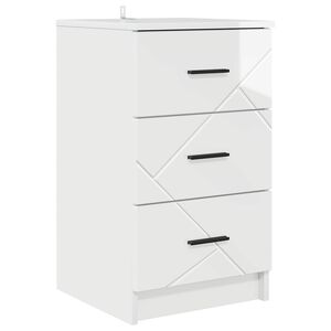vidaXL Arm&aacute;rio de Cabeceira Branco brilhante 38 x 38 x 66 cm