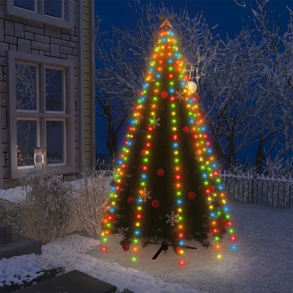 vidaXL Cord&atilde;o de luzes &aacute;rvore de Natal 300 luzes LED 300 cm colorido
