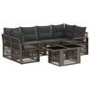 vidaXL Conjunto de Sof&aacute; de Jardim 7 unid. Cinza e Cinza Escuro vime PE