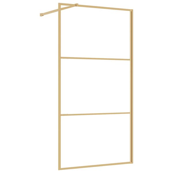 vidaXL Divis&oacute;ria de chuveiro 100x195 cm vidro transparente ESG dourado