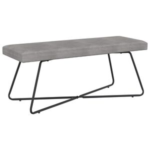 vidaXL banco Liso Cinzento-claro 110 x 40 x 45 cm Veludo