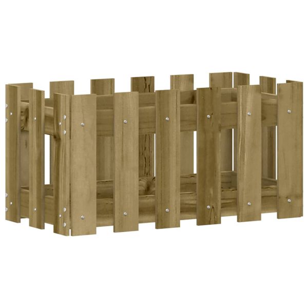 vidaXL Vaso de jardim c/ design de cerca 60x30x30 cm pinho impregnado