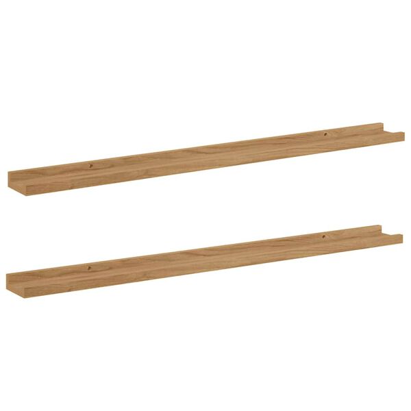 vidaXL Prateleira de Parede 2 pcs Castanho 100 x 9 x 3 cm