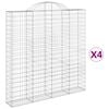 vidaXL Cestos gabi&atilde;o arqueados 4pcs 200x30x200/220cm ferro galvanizado
