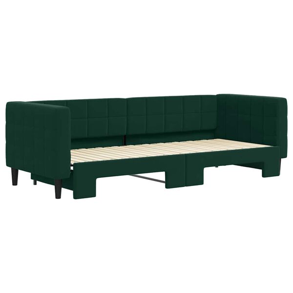 vidaXL Sof&aacute;-cama com gavet&atilde;o 80x200 cm veludo verde-escuro