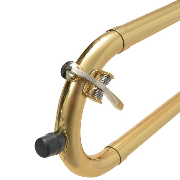 vidaXL Trombone Bb em lat&atilde;o amarelo lacado a dourado