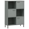 vidaXL Estante c/ pernas metal 95x35x128,5cm madeira maci&ccedil;a OSLO cinza