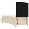 vidaXL Cama Box com colch&atilde;o com cabeceira Creme 80 x 200 cm tecido