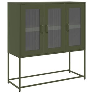 vidaXL Aparador 100,5x39x107 cm a&ccedil;o laminado a frio verde-azeitona