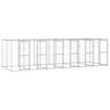 vidaXL Canil de exterior 14,52 m&sup2; a&ccedil;o galvanizado