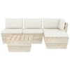 vidaXL 5 pcs conjunto lounge de paletes + almofad&otilde;es madeira de abeto