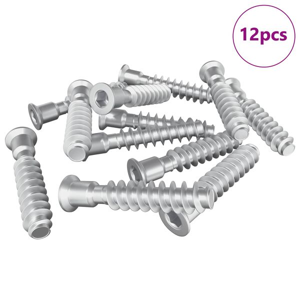 vidaXL Parafuso com Cabe&ccedil;a de Tampa 12 pcs Prateado M7 x 40 mm A&ccedil;o