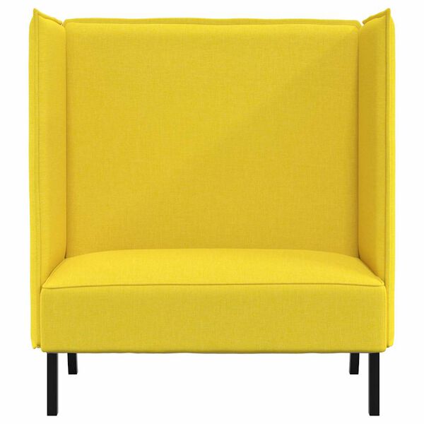 vidaXL Sof&aacute; de Encosto Alto 101cm Amarelo-claro tecido