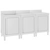 vidaXL Arm&aacute;rio c/ lava-lou&ccedil;a cozinha comercial 180x60x96cm a&ccedil;o inoxid.