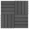 vidaXL Telha de Deck Design 3D 11 pcs Preto 30 x 30 cm WPC