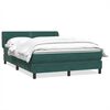 vidaXL Cama com molas/colch&atilde;o 140x220 cm veludo verde-escuro