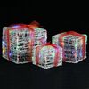 vidaXL Caixas presentes Natal decorativas 3 pcs acr&iacute;lico colorido