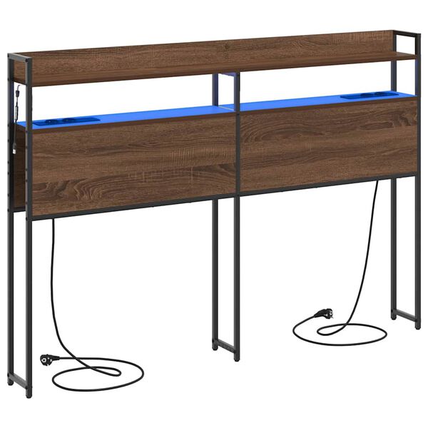 vidaXL Cabeceira de armazenamento Carvalho castanho 140,5 x 15 x 98 cm